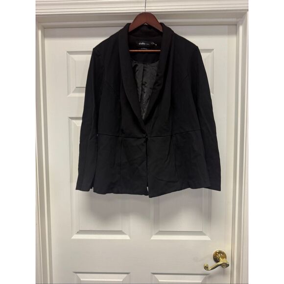 Studio by Torrid Black Peplum Back Blazer Jacket sz 4 or 4X EUC - Picture 1 of 7